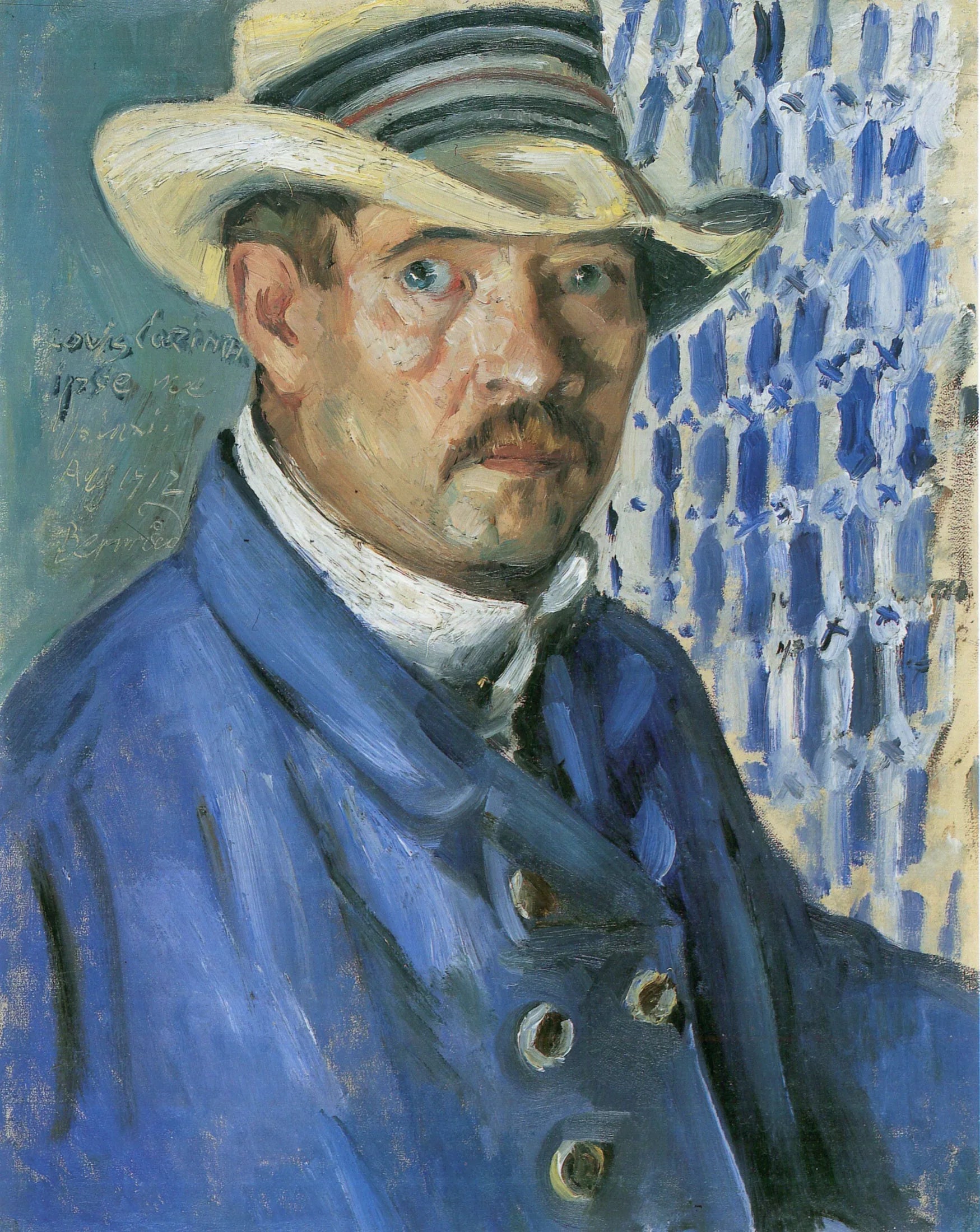 Selbstporträt mit Panamahut - Lovis Corinth image 1 copie de tableau peinte à la main