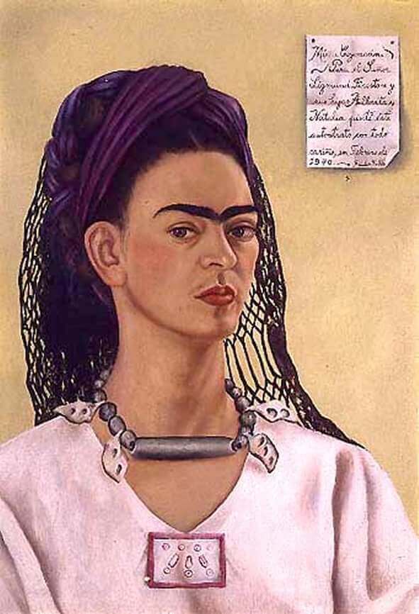 Autoportrait dédié à Sigmund Firestone - Frida Kahlo image 1 reproduction de peinture à l’huile