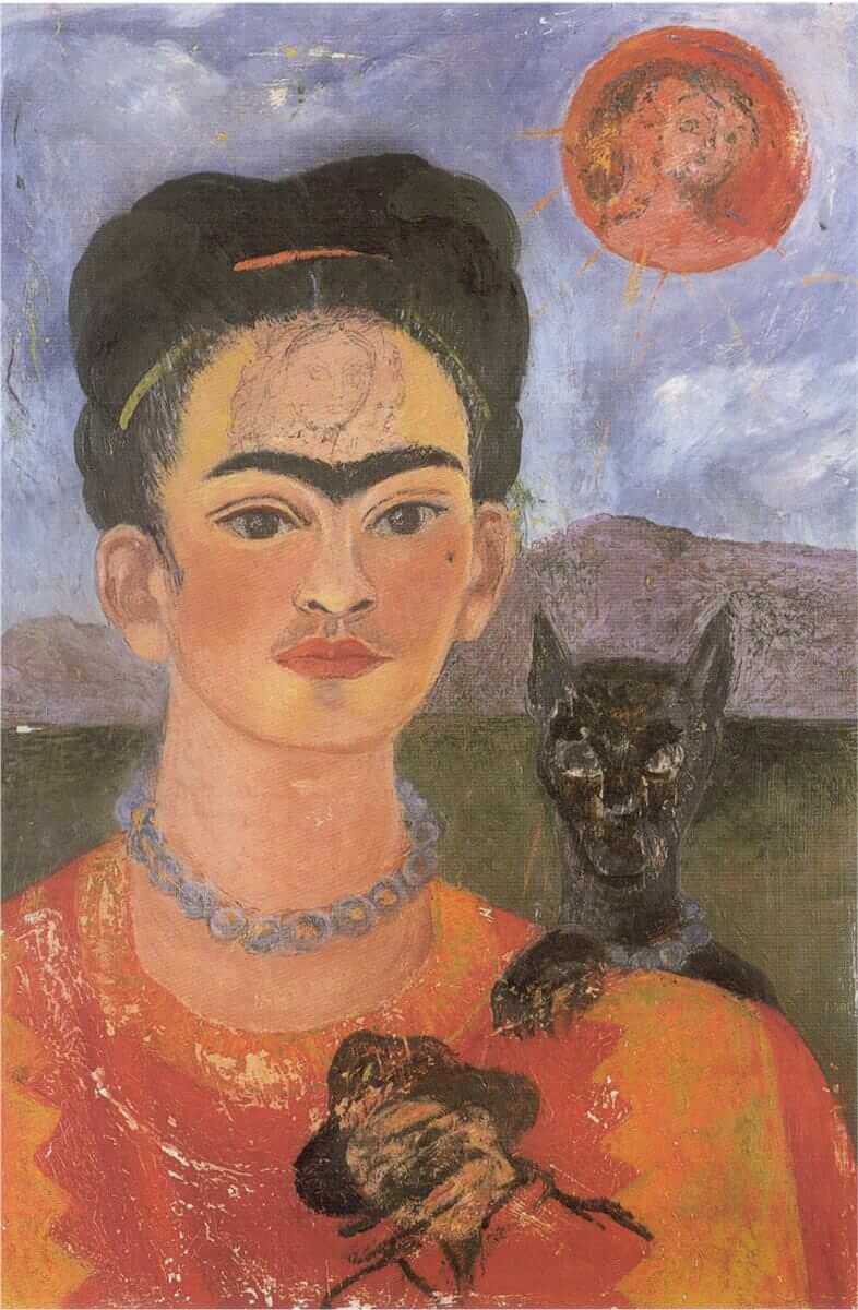 Autoportrait avec le portrait de Diego sur la poitrine - Frida Kahlo