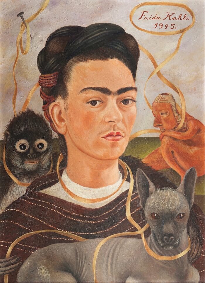 Autoportrait au petit singe - Frida Kahlo image 1 reproduction de peinture à l’huile