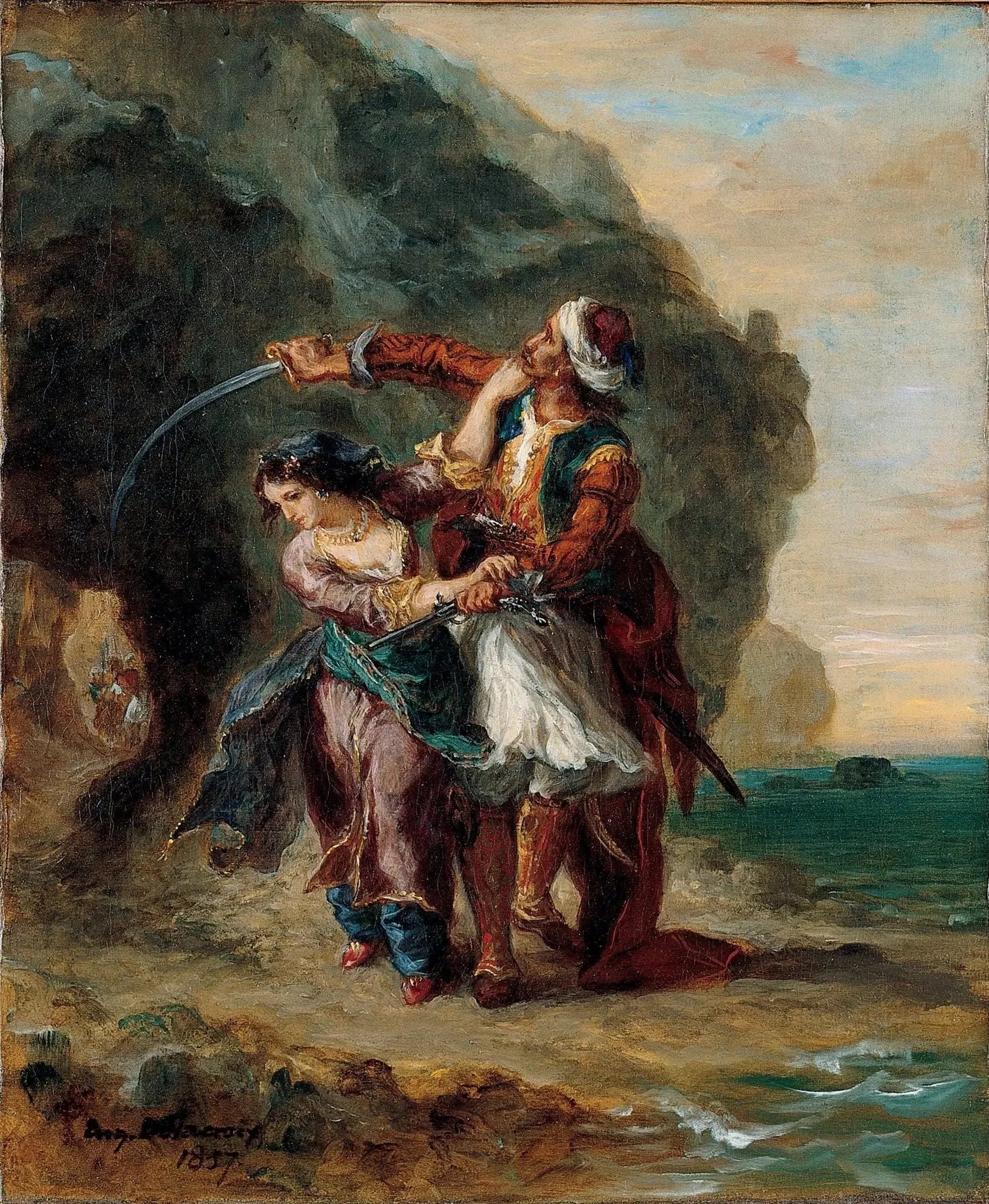 Selim et Zuleïka - Eugène Delacroix image 1 copie de tableau peinte à la main