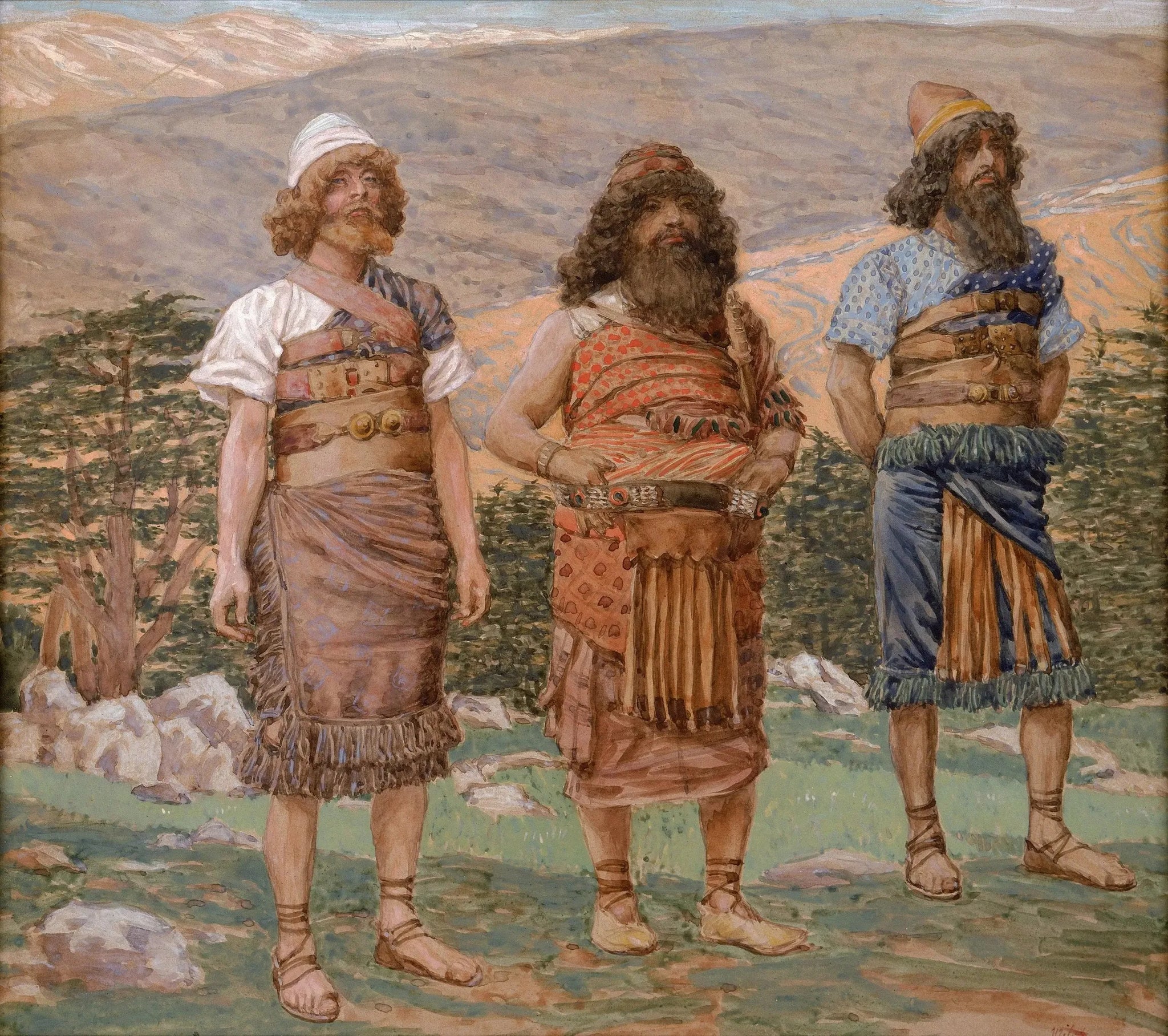 Sem, Cham et Japhet - James Tissot image 1 reproduction de peinture à l’huile