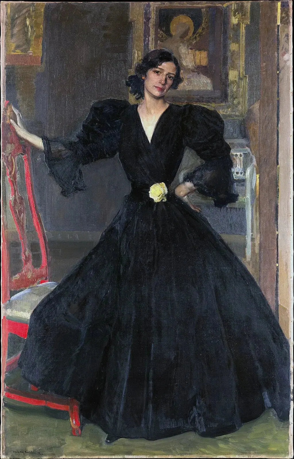 Señora de Sorolla (Clotilde García del Castillo, 1865-1929) en noir - Joaquín Sorolla image 1 reproduction d’œuvre d’art à l’huile