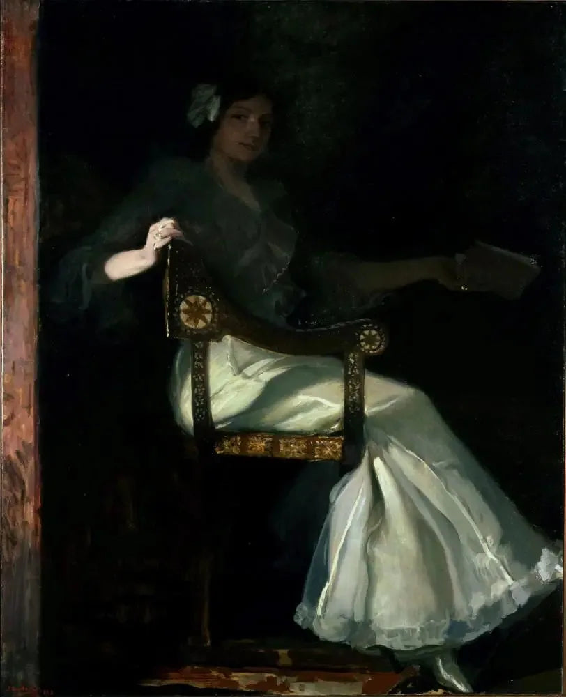Señora de Sorolla en blanc - Joaquín Sorolla image 1 reproduction de peinture à l’huile