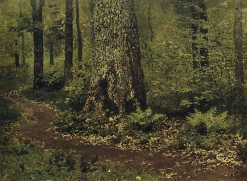 Sentier dans la forêt de feuillus. Fougères - Isaac Levitan image 1 tableau peint à l’huile sur toile