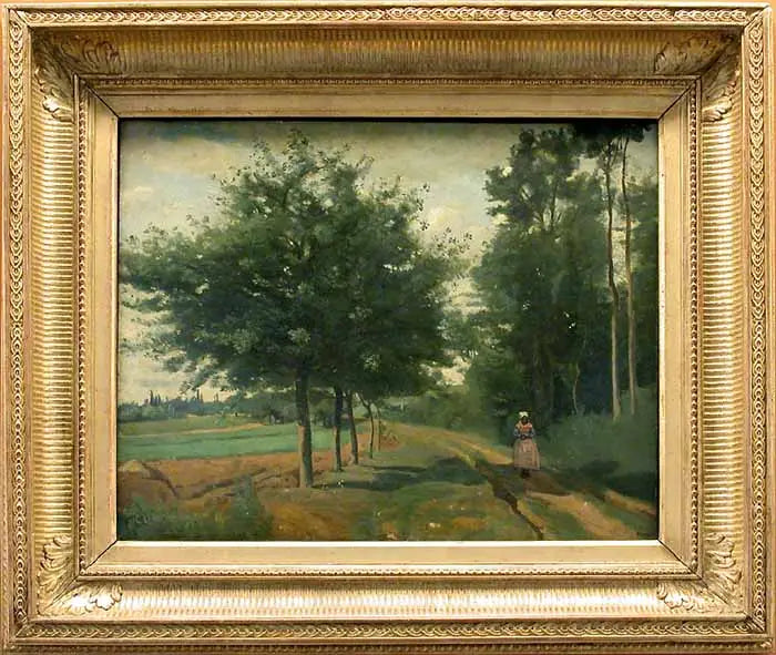 Sentier le long du bois - Jean-Baptiste Camille Corot image 1 tableau peint à l’huile sur toile