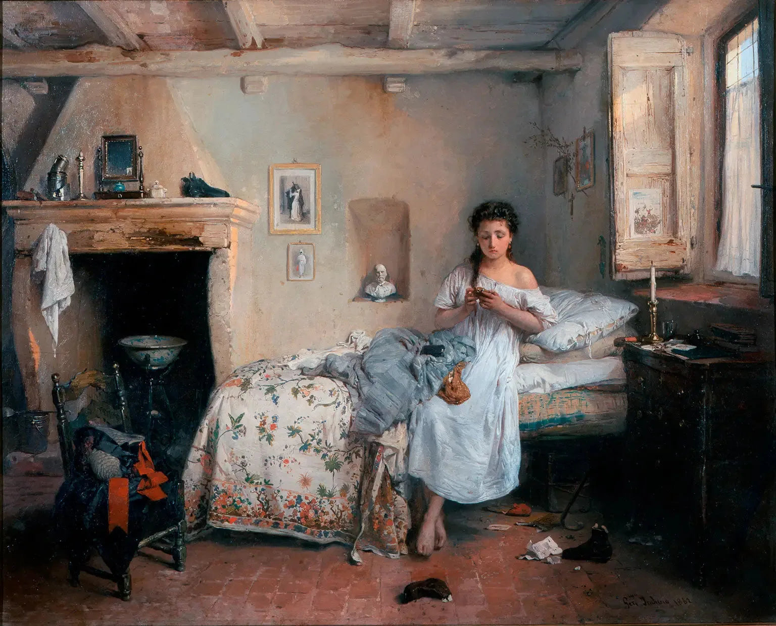 Sentiment de tristesse - Gerolamo Induno image 1 reproduction artisanale de tableau