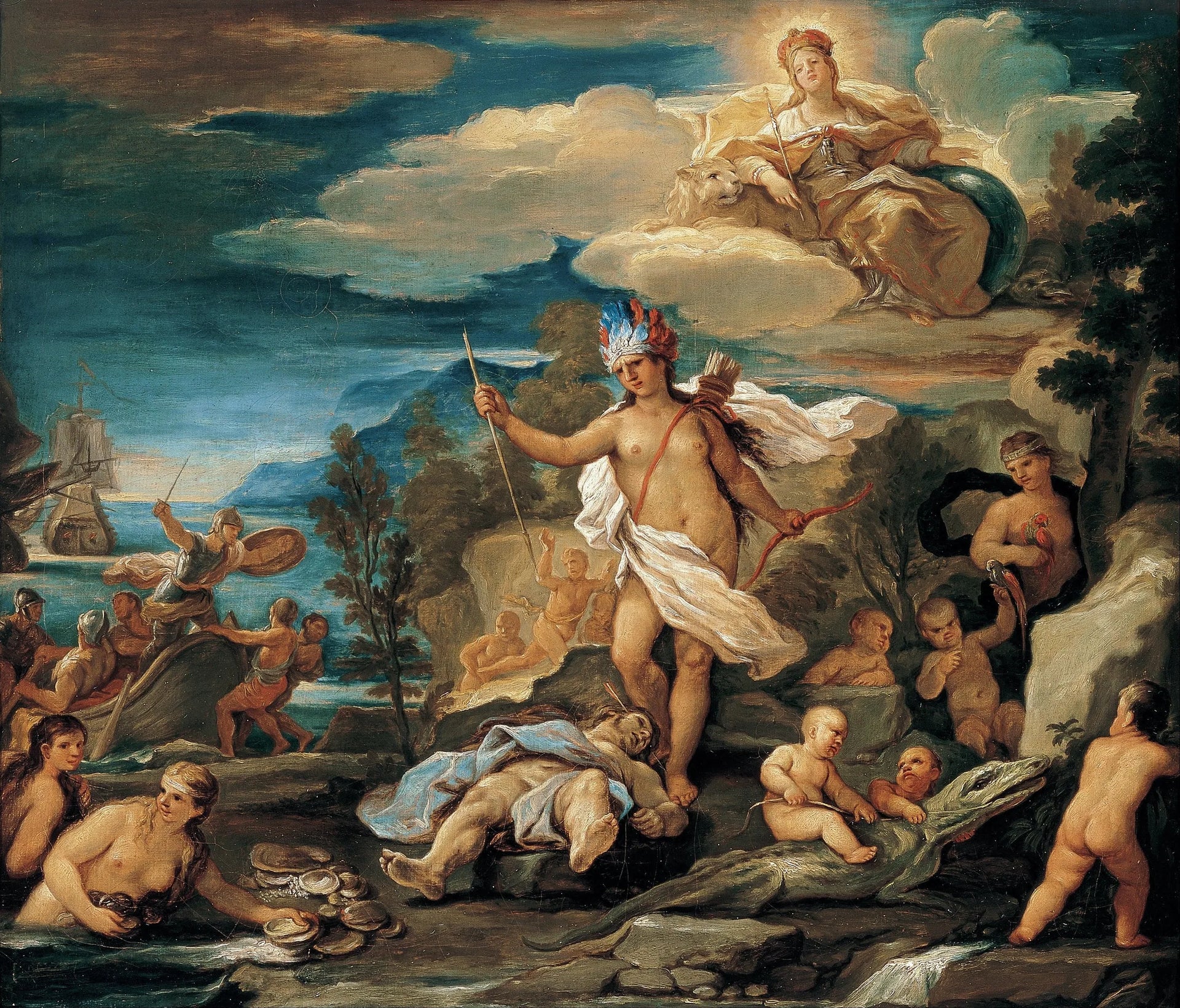 Série des quatre parties du monde. Amérique - Luca Giordano image 1 reproduction d’œuvre d’art à l’huile