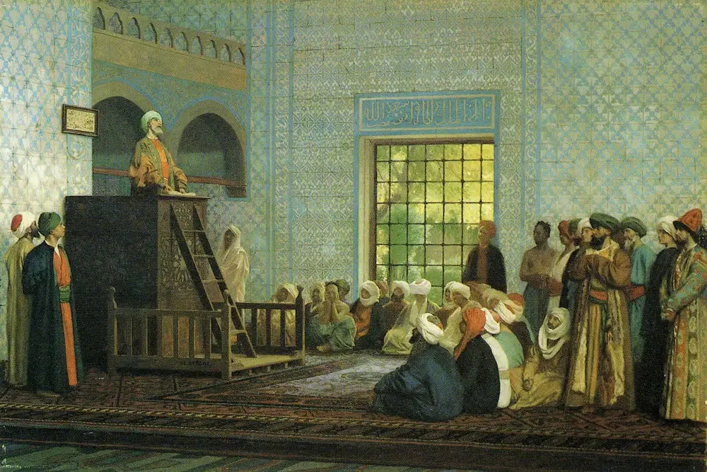 Sermon à la mosquée - Jean-Léon Gérôme image 1 reproduction de peinture à l’huile