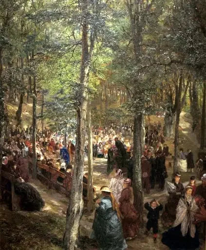 Sermon dans la hêtraie près de Kösen - Adolph von Menzel image 1 reproduction artisanale de tableau