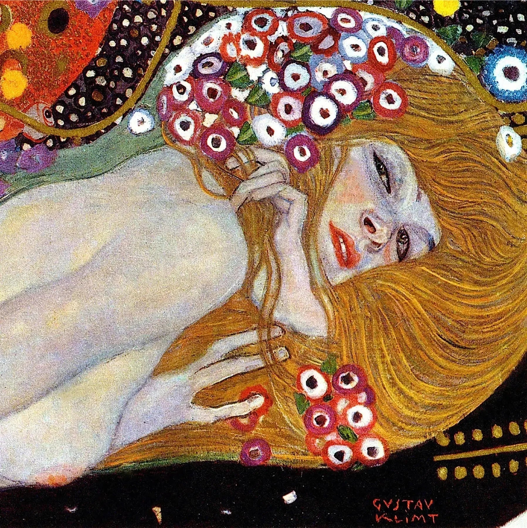 🐍 Serpents d'eau II (Détail) – Gustav Klimt (1904–1907) image 1 tableau peint à l’huile sur toile