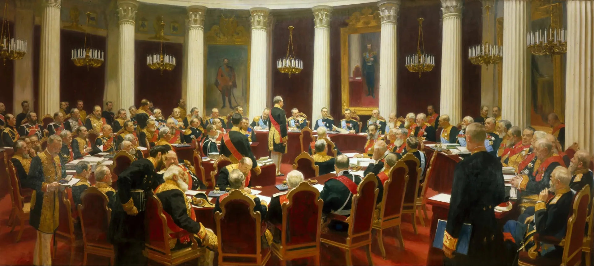 Session protocolaire du Conseil d'État - Ilya Repin image 1 copie de tableau peinte à la main