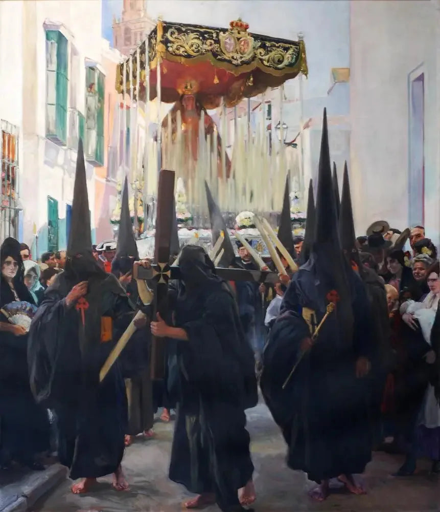 Séville, Semaine Sainte. Pénitents - Joaquín Sorolla image 1 reproduction artisanale de tableau