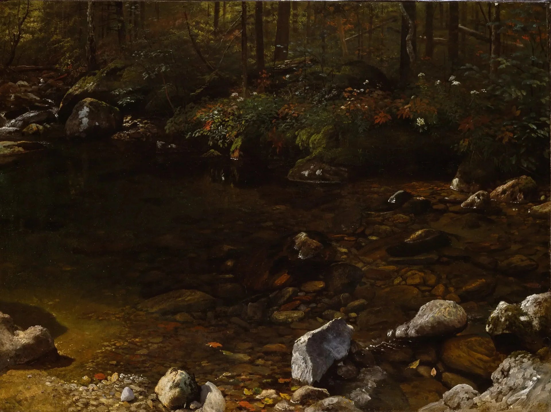 Shady Pool, White Mountains, New Hampshire - Albert Bierstadt image 1 copie de tableau peinte à la main
