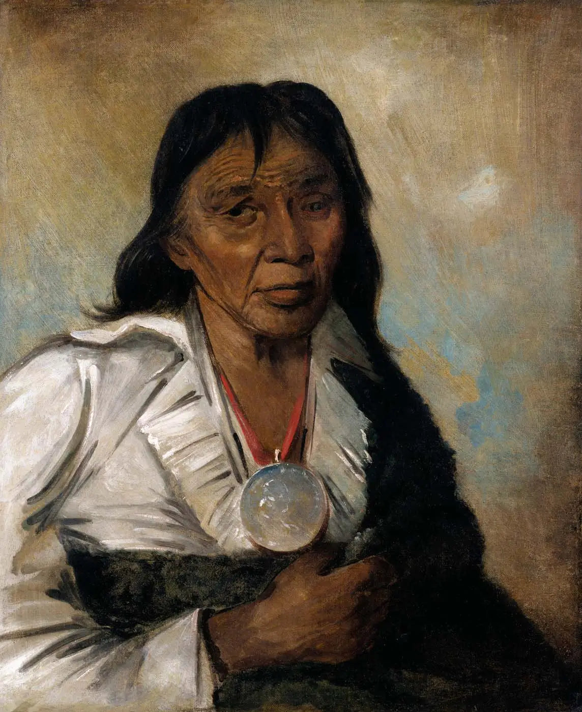 Shin-gós-se-moon, Grande Voile, un Chef - George Catlin image 1 copie peinte à la main à l’huile