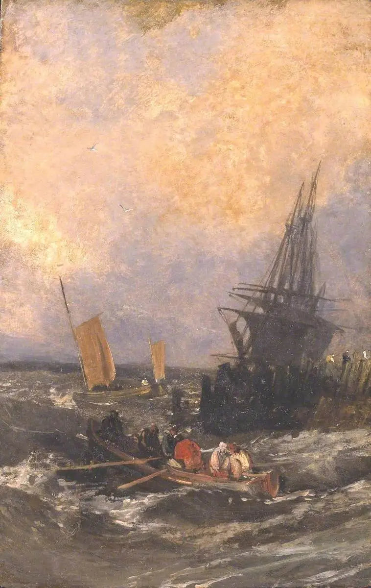 Shipping by a Breakwater - J. M. W. Turner image 1 tableau peint à l’huile sur toile