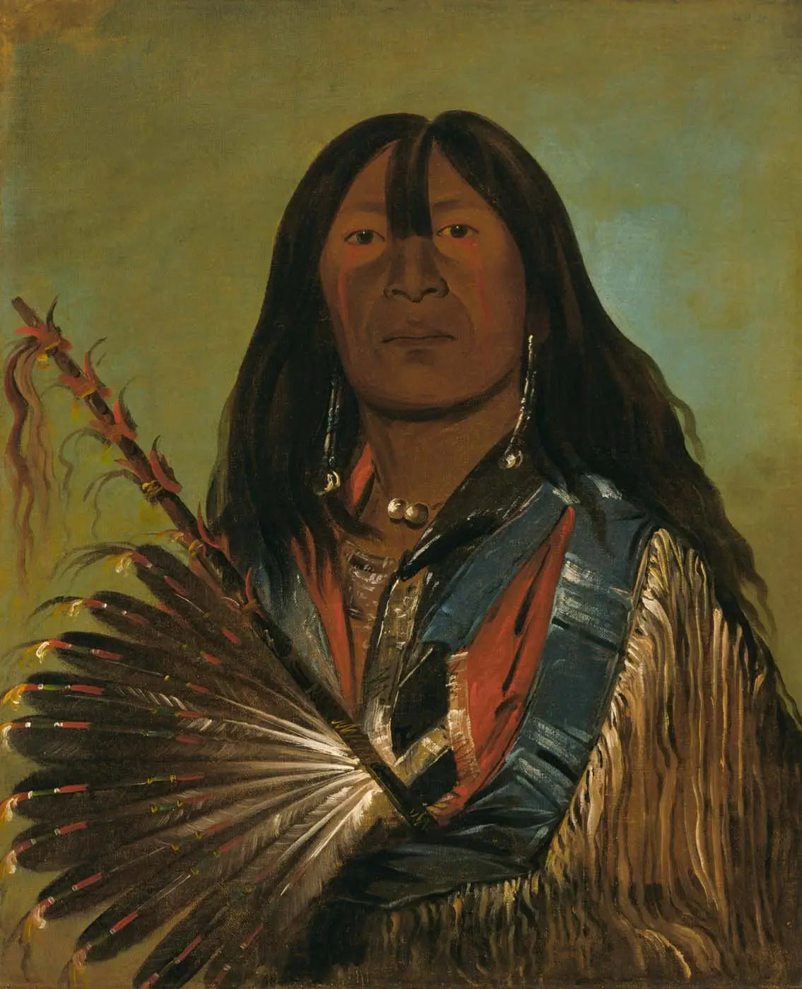 Shón-ka, le chien, chef de la bande des Bad Arrow Points - George Catlin image 1 reproduction d’œuvre d’art à l’huile