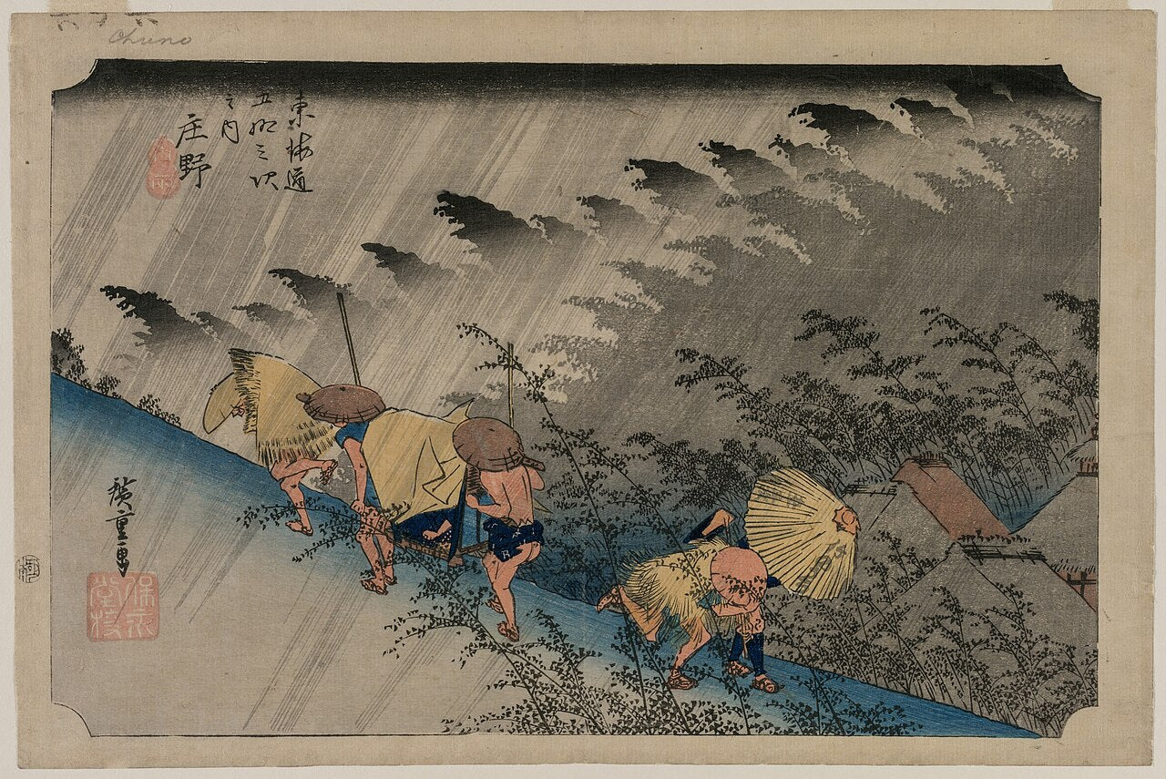 Pluie battante à Shōno - Utagawa Hiroshige