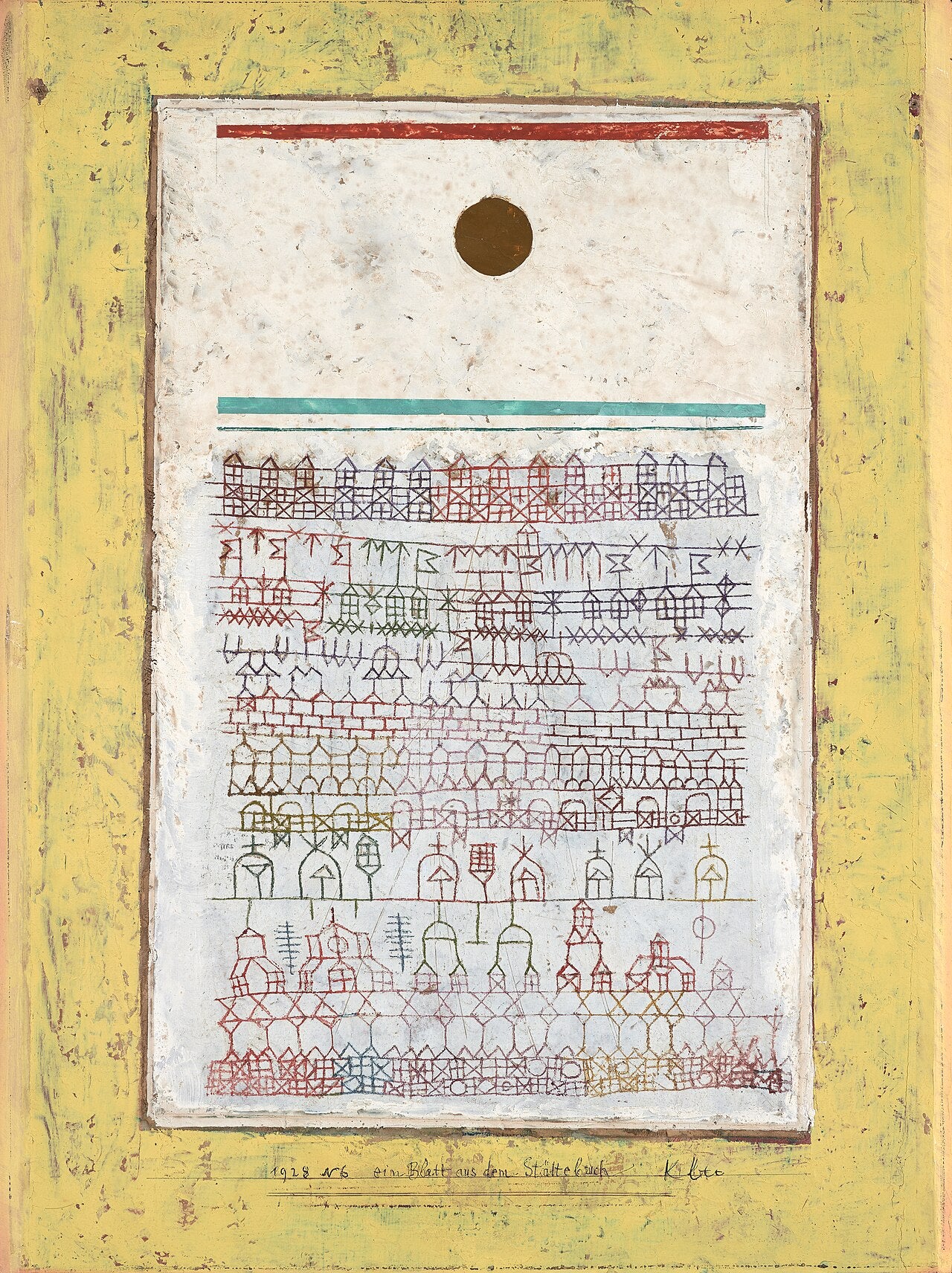 Une page du livre des villes - Paul Klee