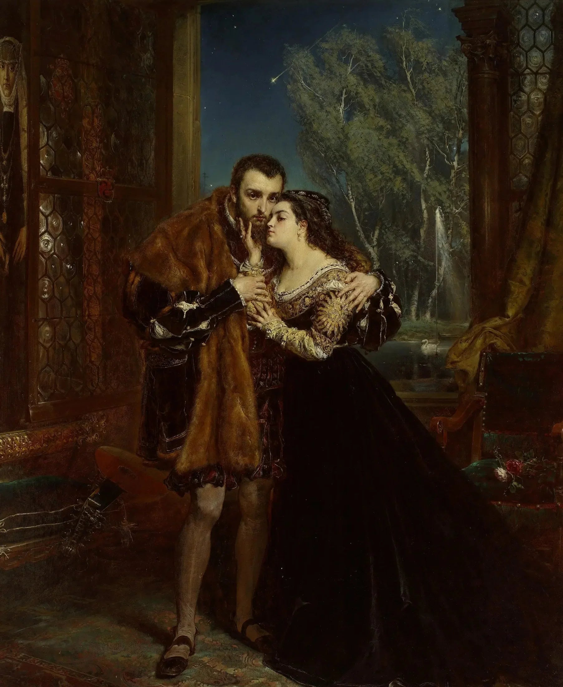 Sigismond Auguste et Barbara à la cour de Radziwiłł à Vilnius - Jan Matejko image 1 copie peinte à la main à l’huile
