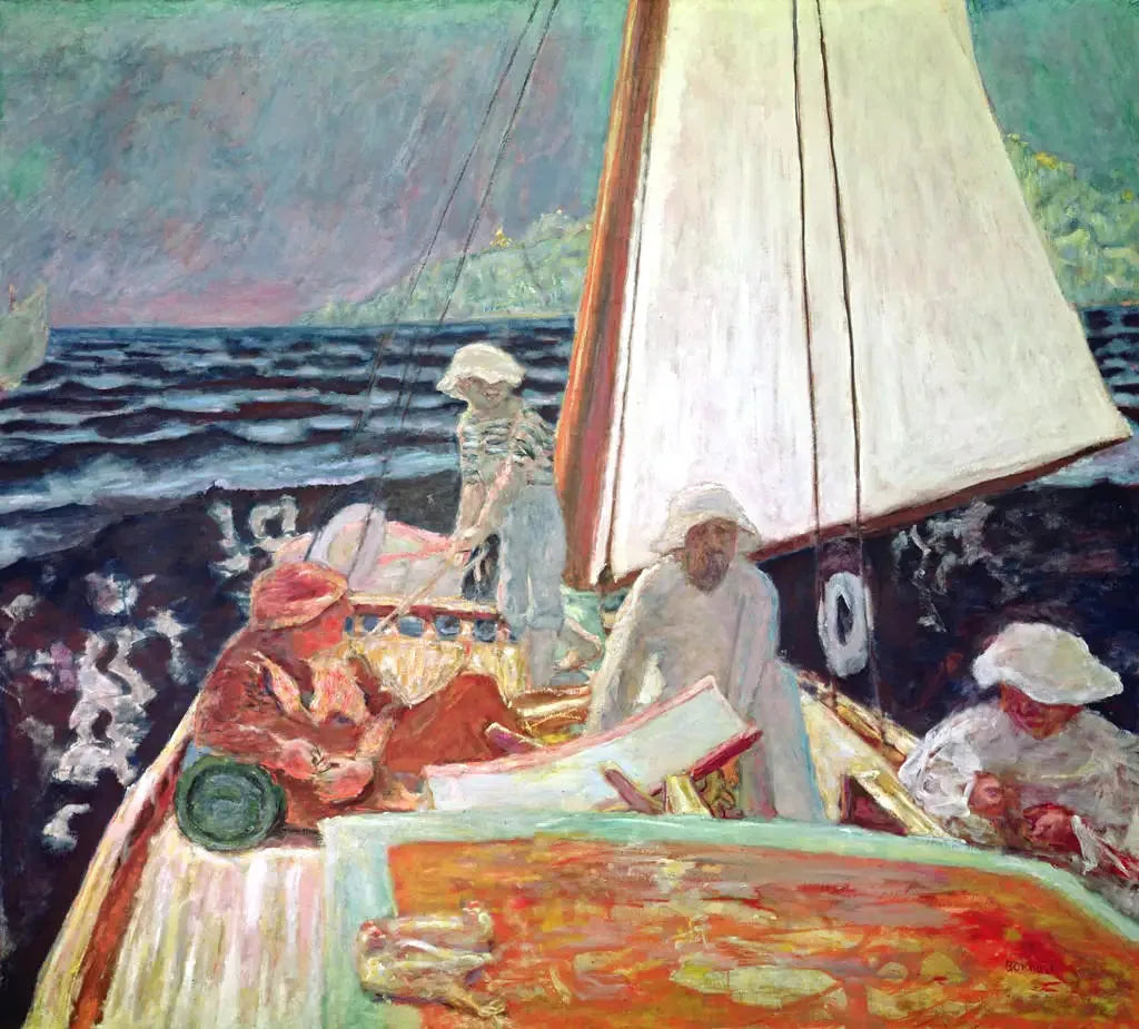 Signac et ses amis en bateau - Pierre Bonnard image 1 reproduction de peinture à l’huile