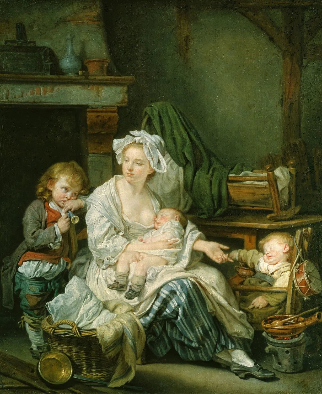 Silence!' - Jean-Baptiste Greuze image 1 copie de tableau peinte à la main