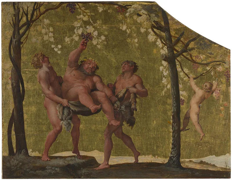 Silène cueillant des raisins - Annibale Carracci image 1 copie de tableau peinte à la main