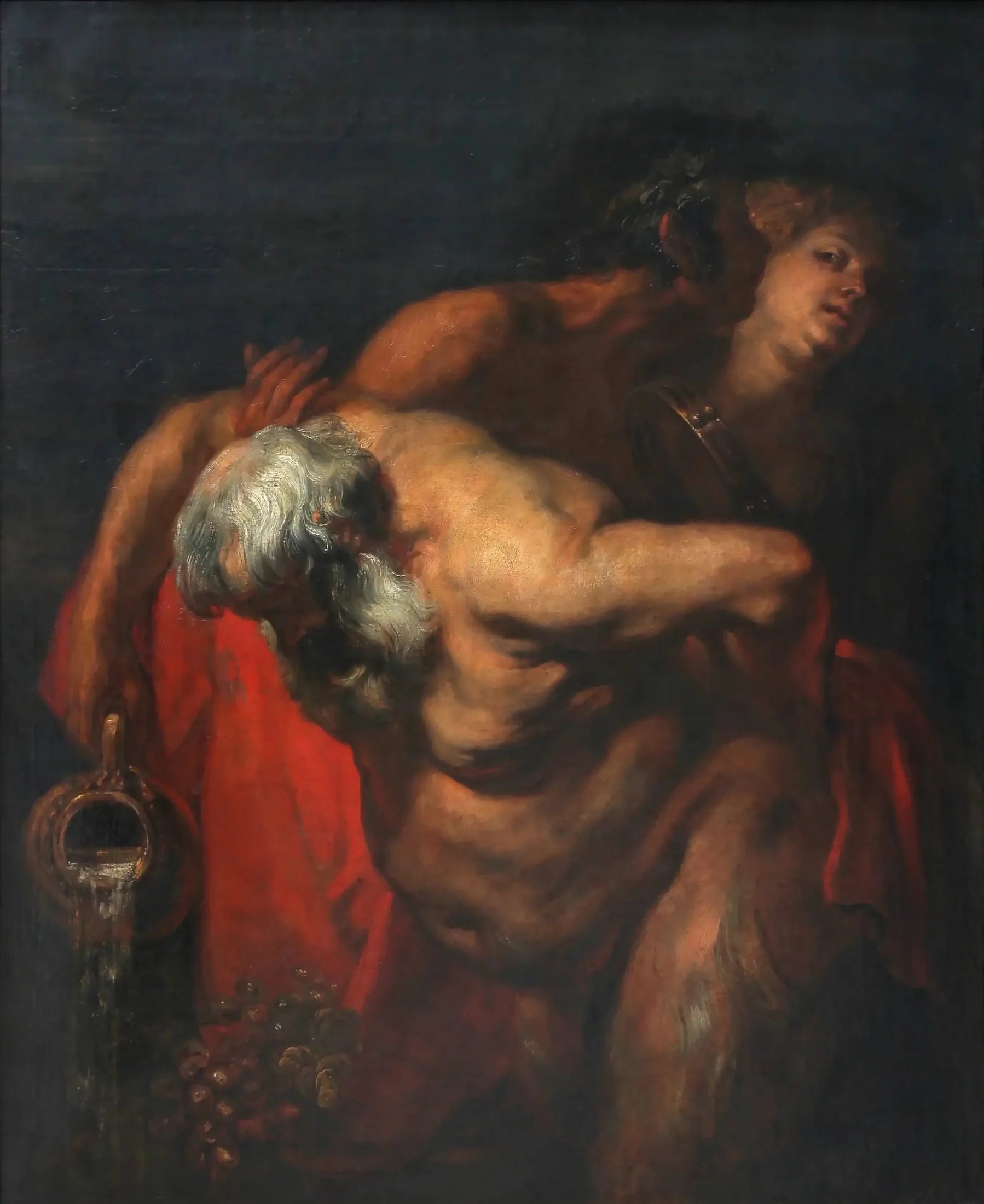 Silène ivre soutenue par un faune et une bacchante - Antoine van Dyck image 1 copie peinte à la main à l’huile