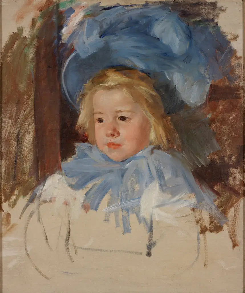 Simone au bonnet bleu - Mary Cassatt image 1 reproduction de peinture à l’huile