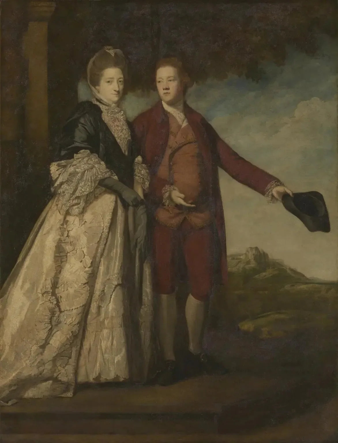 Sir Watkin Williams-Wynn et sa mère - Joshua Reynolds image 1 copie de tableau peinte à la main