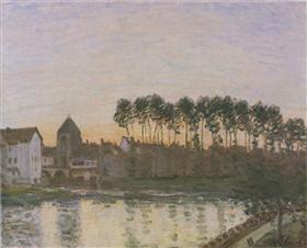 Moret-sur-Loing au soleil levant - Alfred Sisley