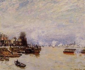La Seine, vue du quai du Point-du-Jour - Alfred Sisley