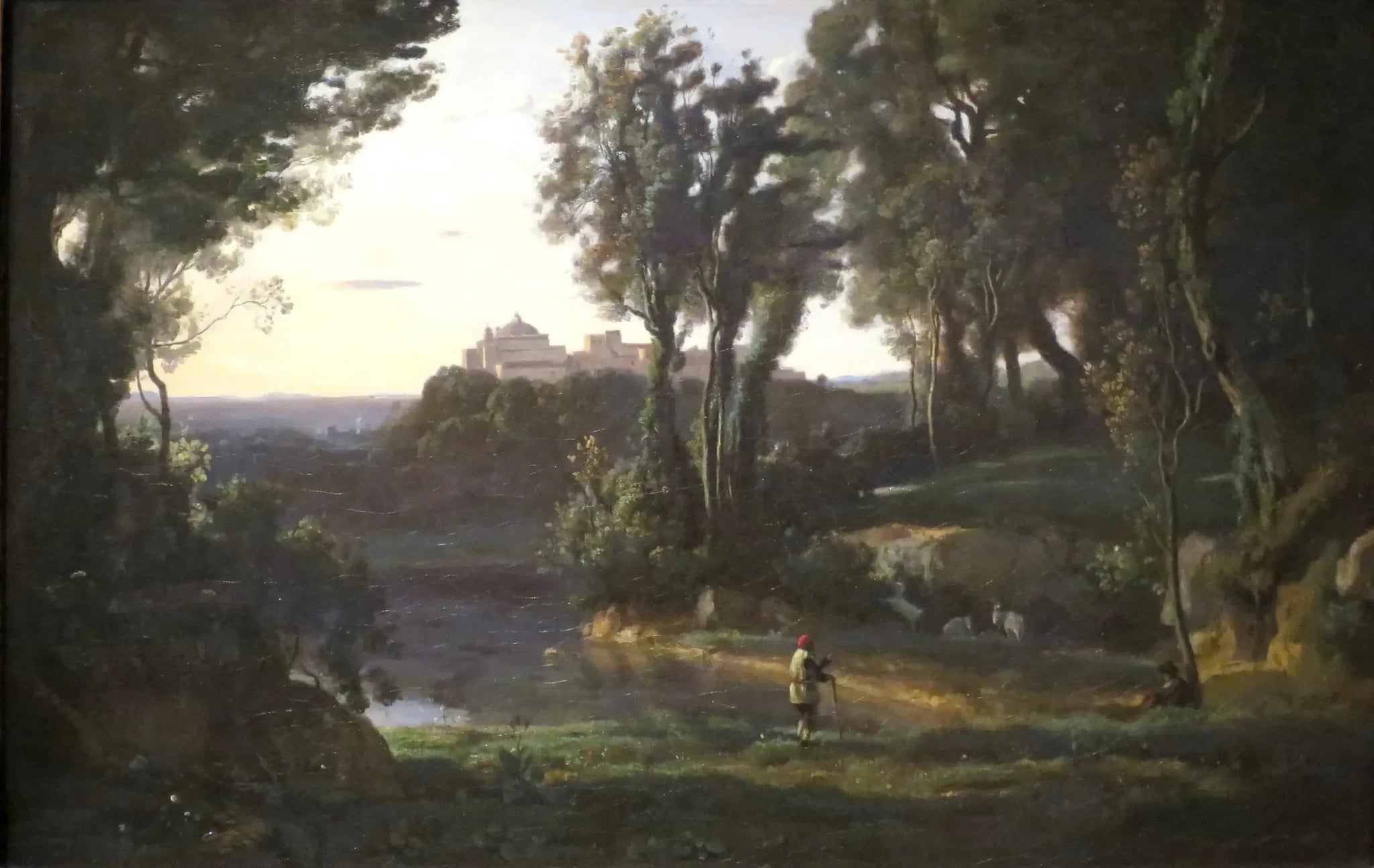 Site d'Italie avec l'église d'Ariccia - Jean-Baptiste Camille Corot image 1 reproduction réalisée par Alpha Reproduction
