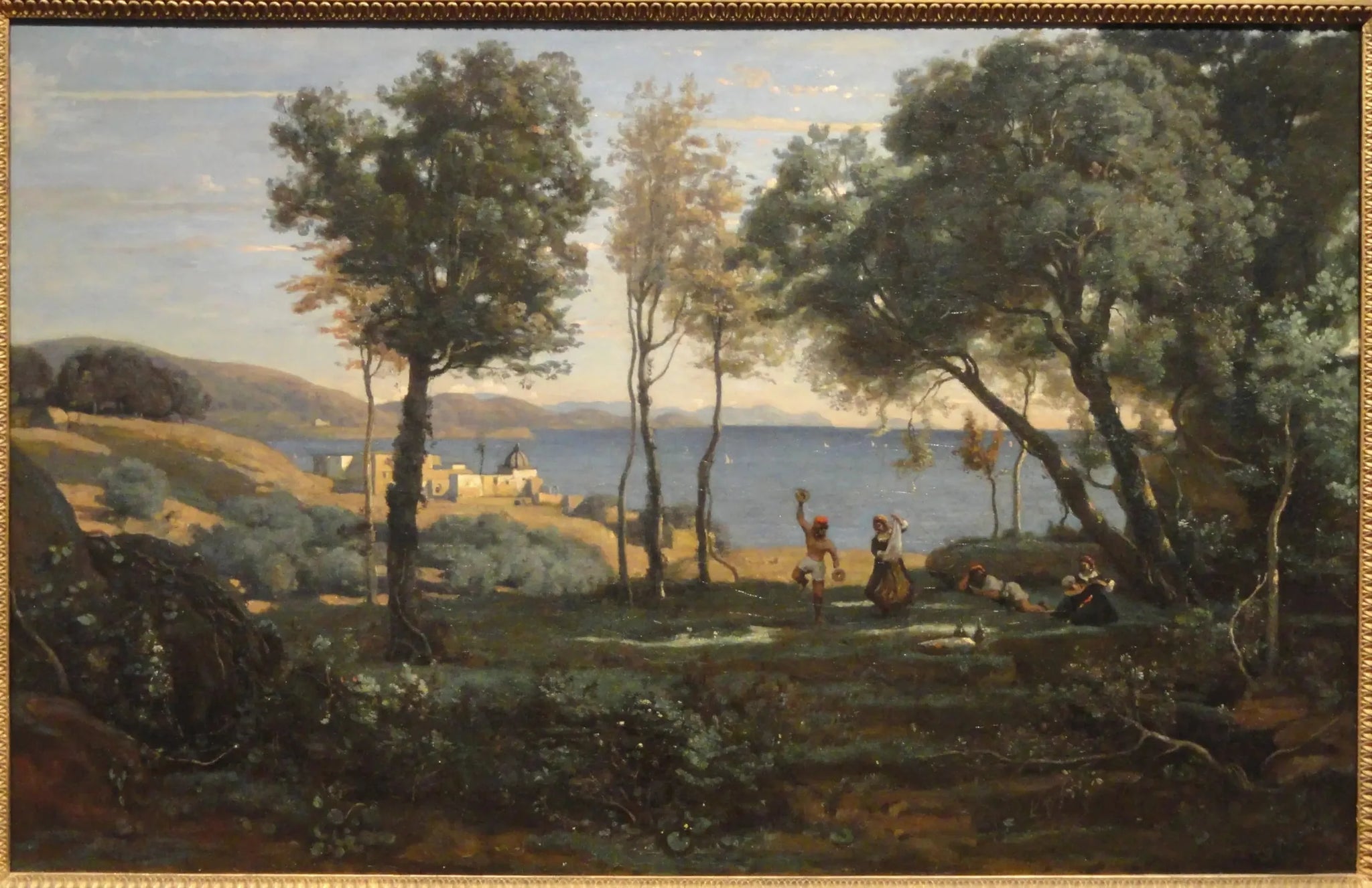 Site des environs de Naples - Jean-Baptiste Camille Corot image 1 copie de tableau peinte à la main