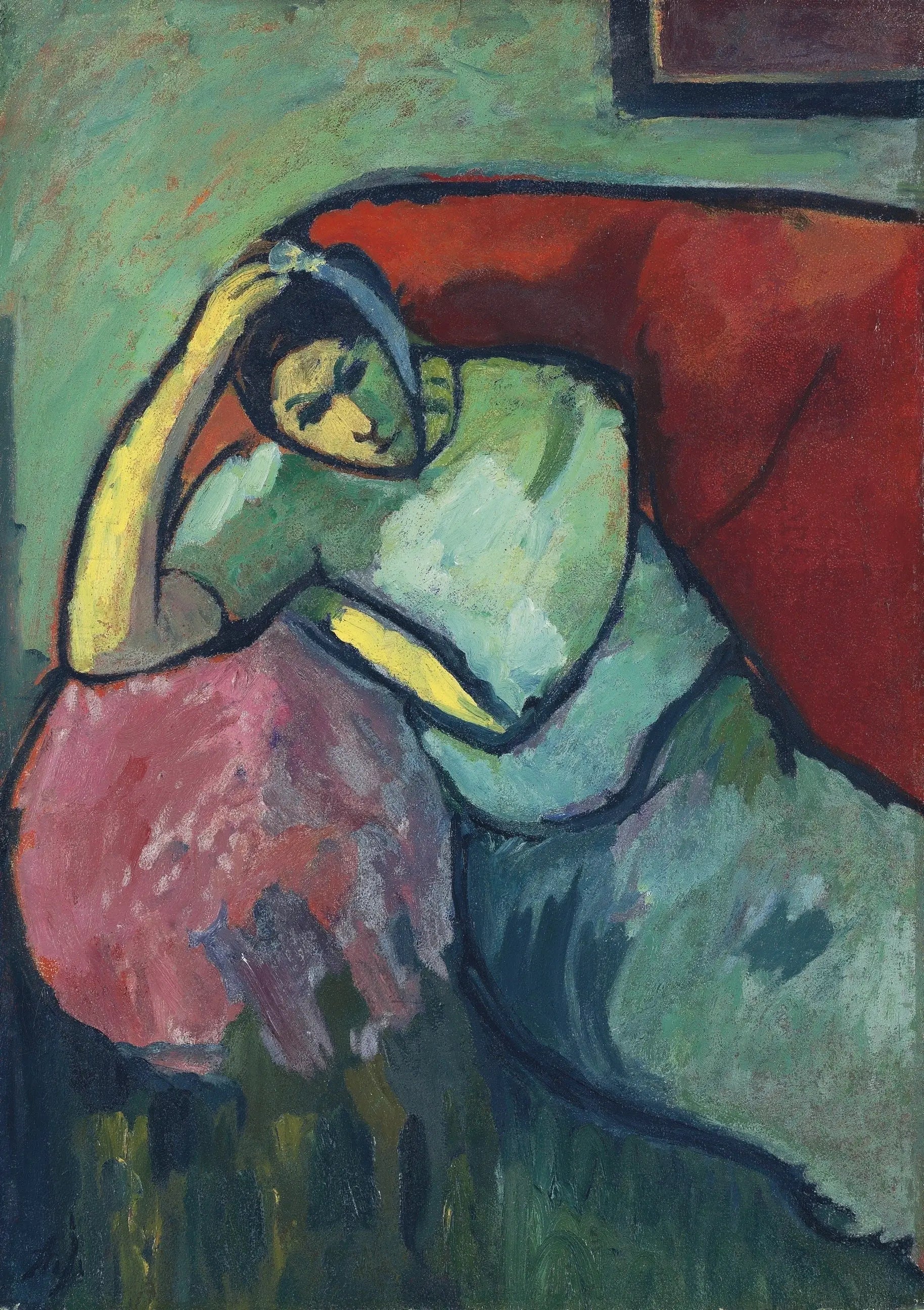 Sitzende Frau - Alexej von Jawlensky image 1 copie peinte à la main à l’huile