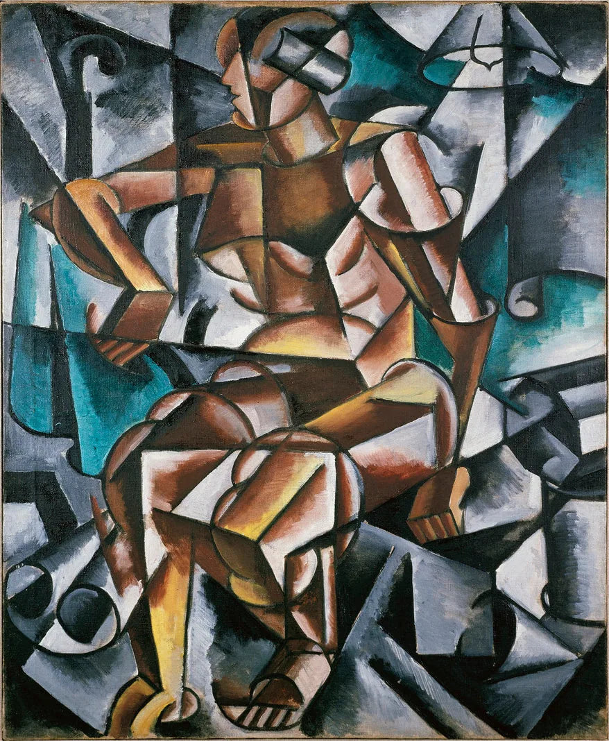 Sitzender weiblicher Akt - Lioubov Popova image 1 reproduction de peinture à l’huile