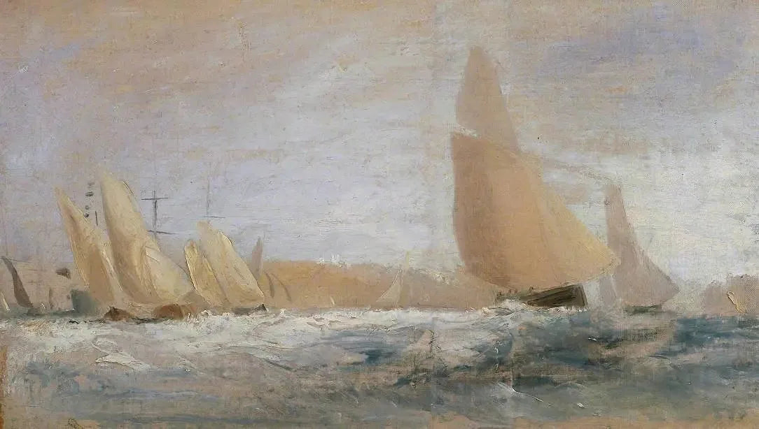 Sketch for ‘East Cowes Castle, the Regatta Beating to Windward’ No. 1 - J. M. W. Turner image 1 reproduction de peinture à l’huile