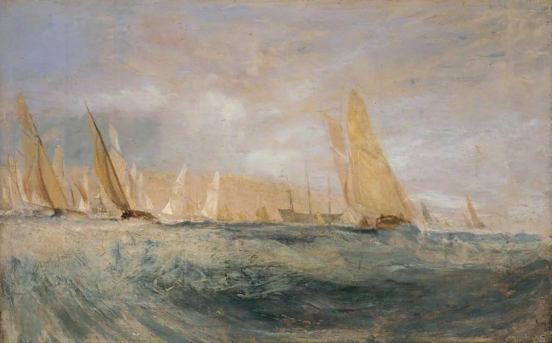 Sketch for ‘East Cowes Castle, the Regatta Beating to Windward’ No. 3 - J. M. W. Turner image 1 tableau peint à l’huile sur toile
