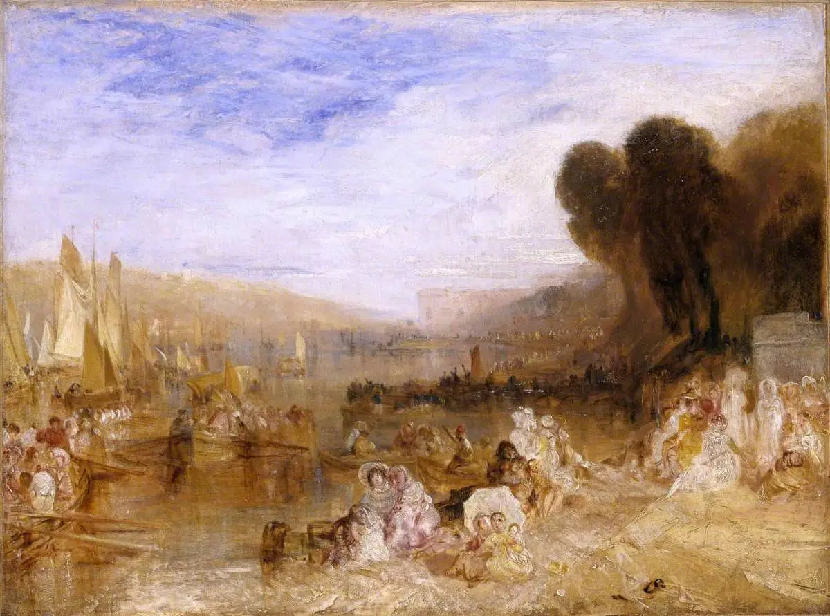 Sketch for ‘East Cowes Castle, the Regatta Starting for Their Moorings’ No. 3 - J. M. W. Turner image 1 reproduction artisanale de tableau