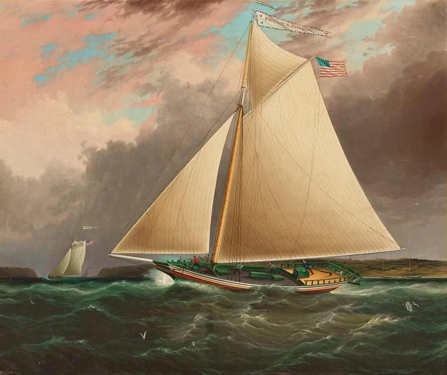 Sloop de l'Hudson Phillip R. Paulding - James E. Buttersworth image 1 copie peinte à la main à l’huile