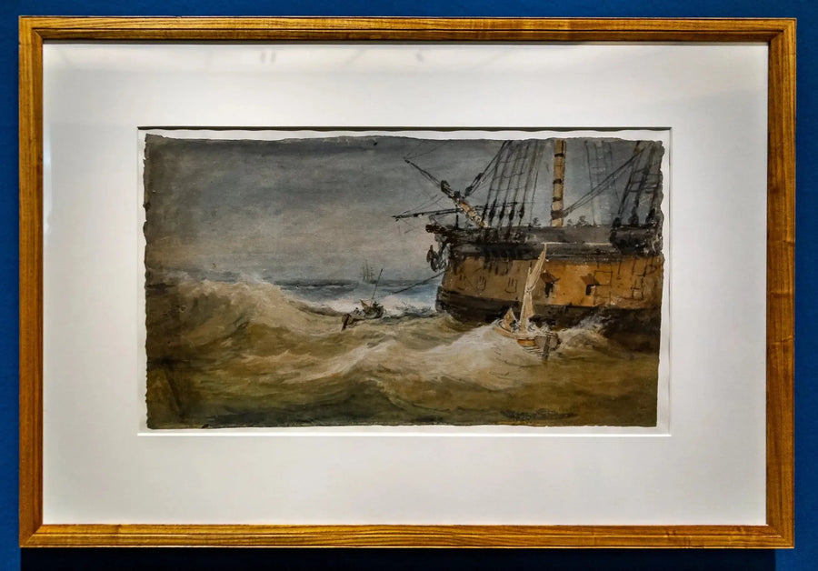 Small Boats beside a Man-o’-War - J. M. W. Turner