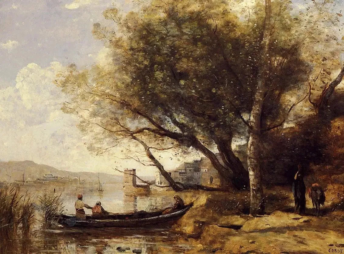 Smyrne, Bournabat - Jean-Baptiste Camille Corot image 1 copie de tableau peinte à la main