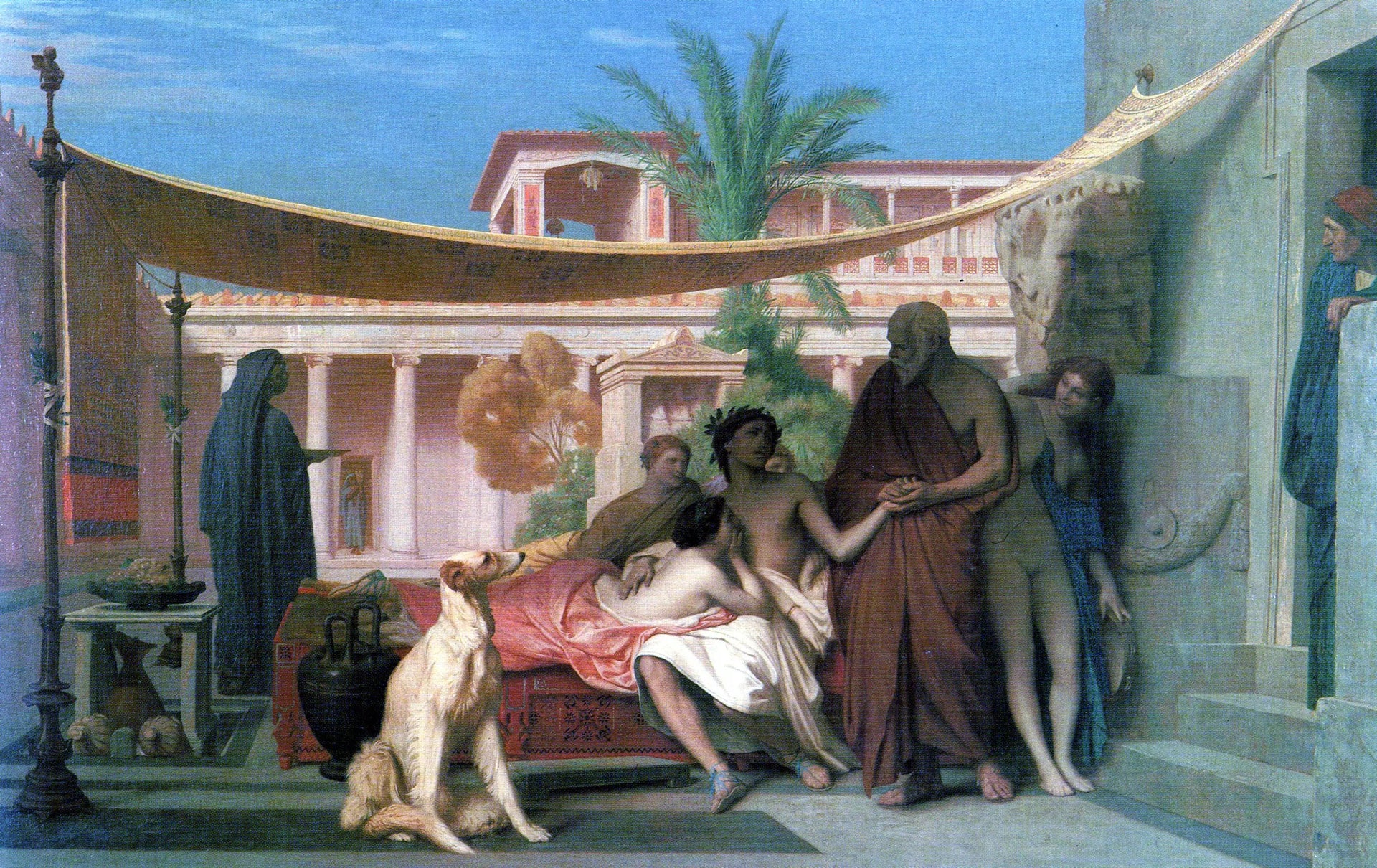 Socrate venant Alcibiade chez Aspasie chercher - Jean-Léon Gérôme image 1 tableau peint à l’huile sur toile