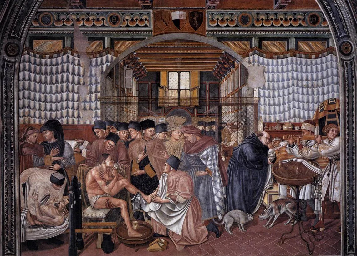 Soins aux malades - Domenico di Bartolo image 1 copie peinte à la main à l’huile