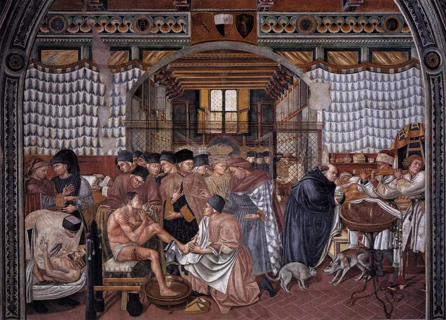 Soins aux malades - Domenico di Bartolo image 1 copie peinte à la main à l’huile