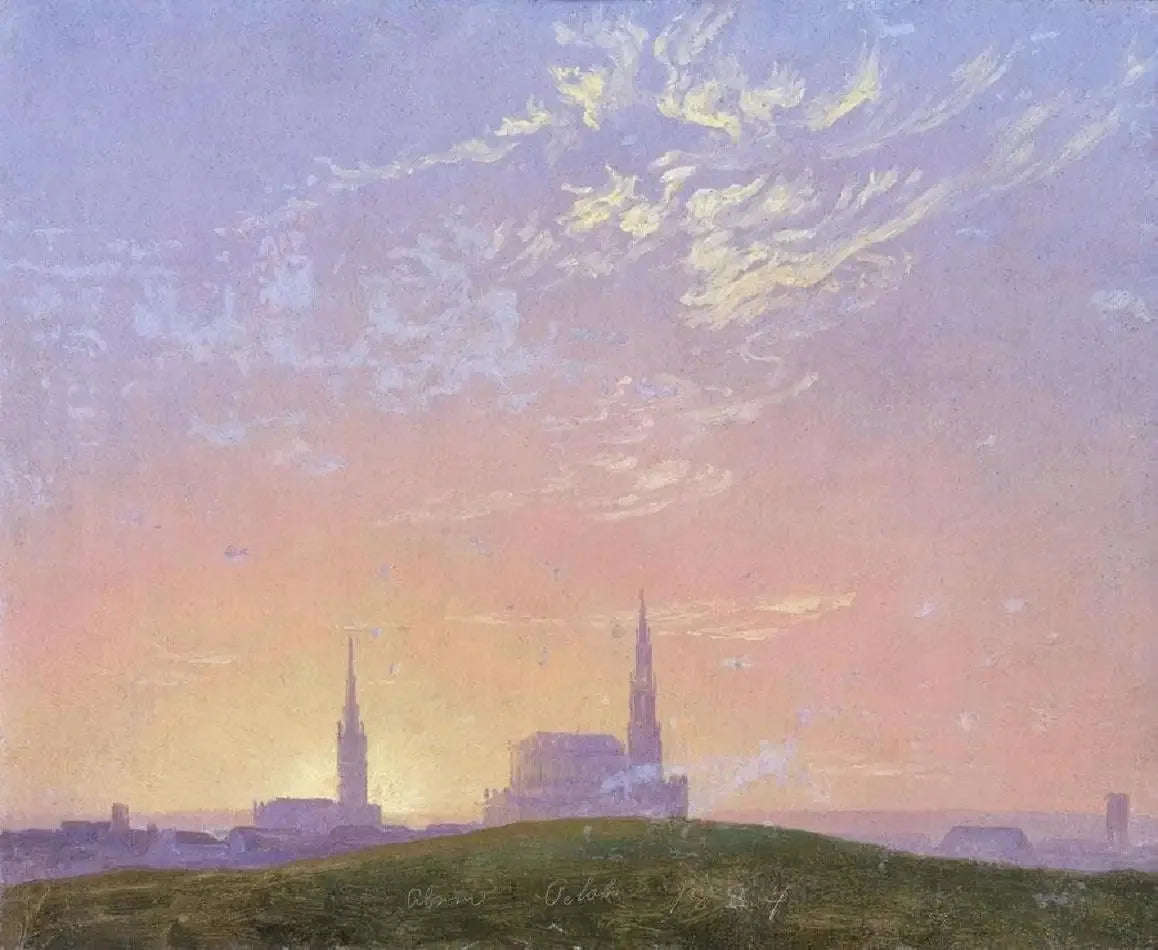 Soir - Caspar David Friedrich image 1 copie peinte à la main à l’huile