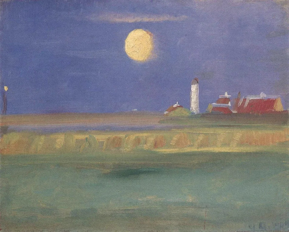 Soir de lune. Phare - Anna Ancher image 1 tableau peint à l’huile sur toile