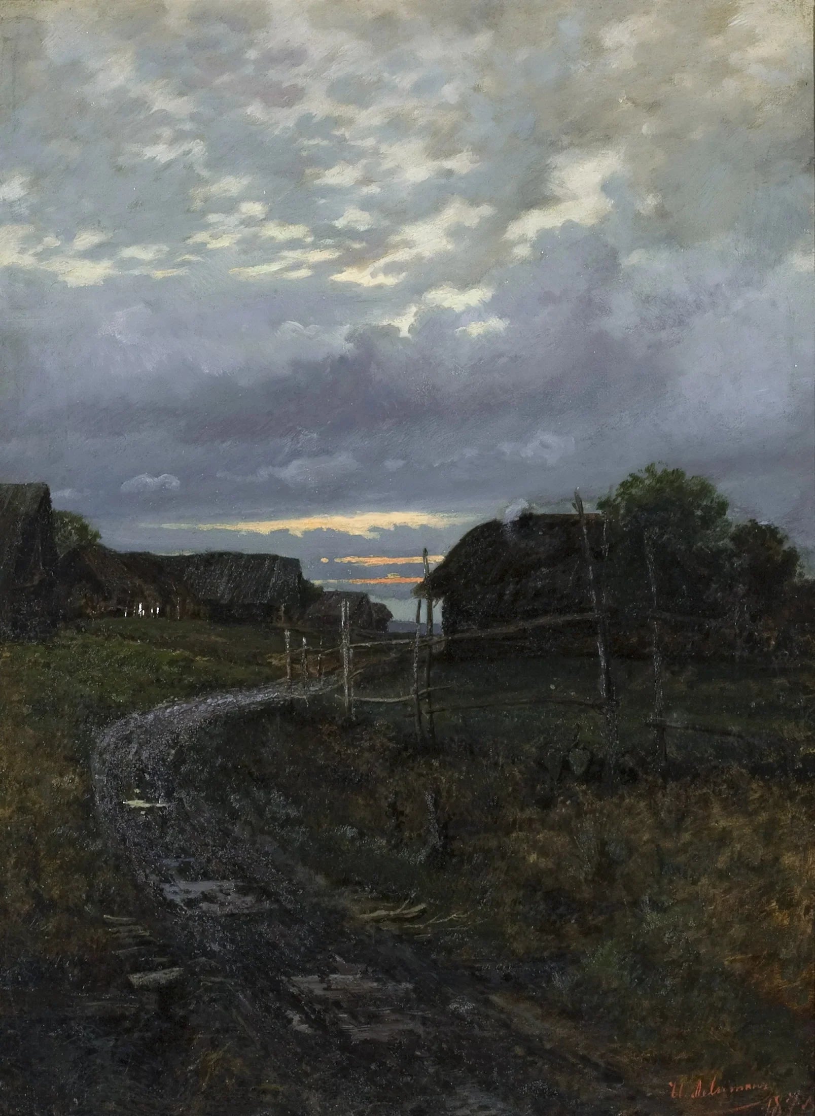 Soir - Isaac Levitan image 1 copie de tableau peinte à la main