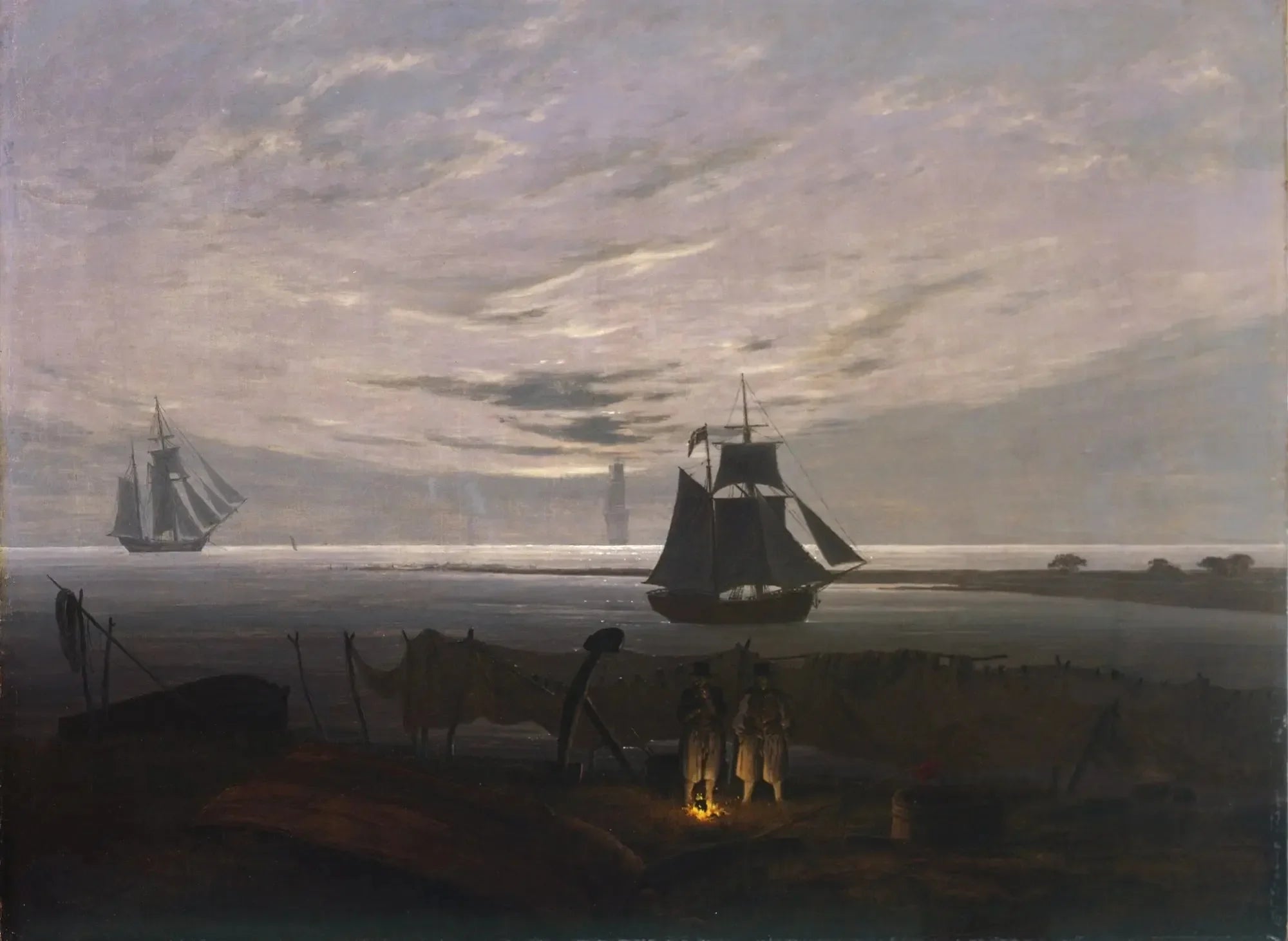 Soir sur la plage de la Baltique - Caspar David Friedrich image 1 reproduction artisanale de tableau