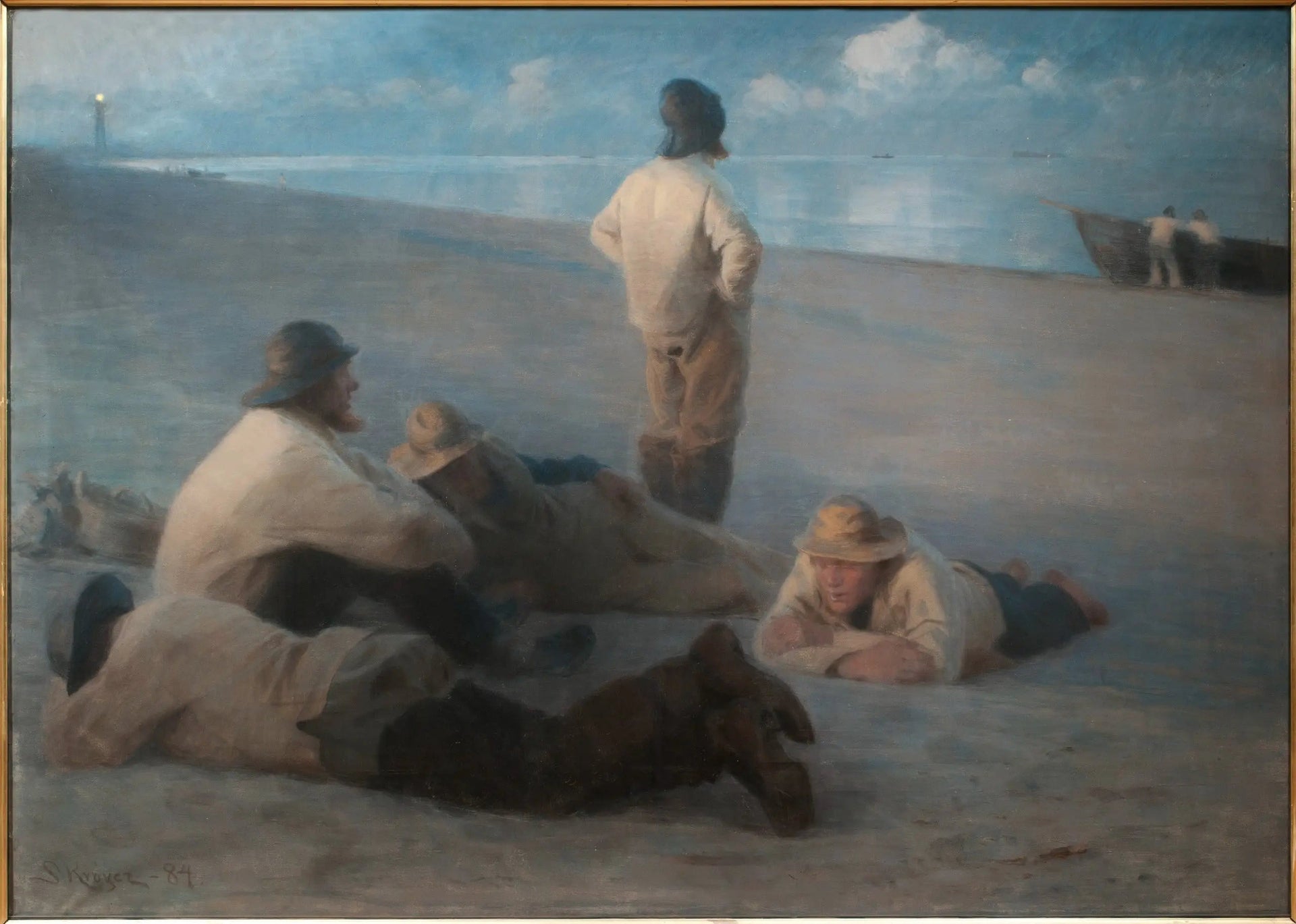 Soirée d'été sur la plage de Skagen - Peder Severin Krøyer image 1 copie de tableau peinte à la main